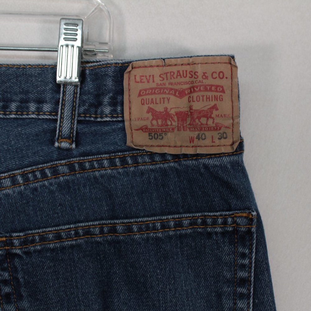 Levi's 505 Jeans Men's Tag Size 40 x 30 Blue Denim Straight Fit - Picture 12 of 15
